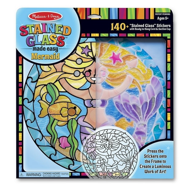 Melissa & Doug Stained Glass Made Easy Activity Kit Mermaids 140
