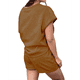 thumbnail image 3 of Conjunto de Pijama de 2 Piezas para Mujer, de Color Liso, con Cuello Redondo, Informal, de Tela Texturizada y Corta. Amarillo L, 3 of 7