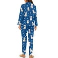thumbnail image 2 of DISNIMO Pajama Set for Women Schnauzer Print Long Sleeve Sleepwear Button Down Pjs Soft 2 Piece Lounge Sets V Neck Casual Nightwear with Long Pajama Sets, 2 of 7