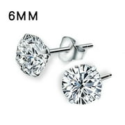 OCIVIESR xiangDd Women Solid 925 Sterling Silver Cubic Zirconia Round Stud Earrings