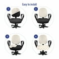 thumbnail image 4 of Pastel Office Chair Slipcover, Vintage Inspired Love Pattern with Continuous Delicate Symmetrical Hearts, Protective Stretch Decorative Fabric Cover, Standard Size, Champagne and White, by Ambesonne, 4 of 5