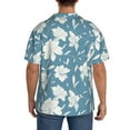 thumbnail image 7 of Goofa Lilies Flowers Printed Men's Casual Short-sleeved Shirt,Lightweight Breathable Button-down,Summer Casual men's top,Versatile Fashion shirt-X-Large, 7 of 7