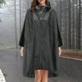 thumbnail image 3 of Rain Jackets for Unisex Black Fashion Jacket Coat Hooded Raincoat Adults Teens With Pockets, 3 of 8