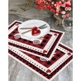 thumbnail image 3 of Valentines Placemats Truck with Heart Valentines Day Place Mats for Dining Room Red Buffalo Check Plaid Heart Shape Design Washable Table Mats for Kitchen Dining Decorations Set of 4, 3 of 6