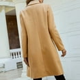 thumbnail image 5 of Stichou Womens Long Double Breasted Coats Lapel Collar Pea Coat Winter Slim Fit Jackets Trench Coat Outwear Khaki M, 5 of 7