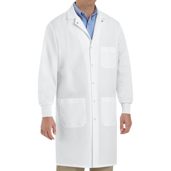 Unisex Specialized Cuffed Lab Coat with Exterior Pocket