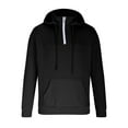 thumbnail image 3 of Hoodies for Men Drawstring Hoody Quarter Zip Hoodie Waffle Pullover Sweatshirts Outdoor Jacket Warm Fleece Hoodies Sweat Top Mens 1/4 Zip Sweatshirt for Fall Winter Running Work, 3 of 5