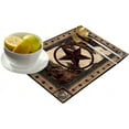 thumbnail image 2 of 4pcs West Texas Star Table Placemats Table Mats Durable Washable Rustic Linen Vintage Placemats for Home Dinner Party Camping Wedding Table Decoration 12 x 18 Inch, 2 of 6
