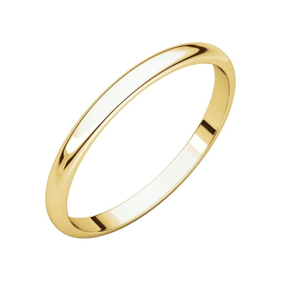 Jewels By Lux 18K Yellow Gold 2mm Half Round Light Bridal Wedding Ring Band Size 6