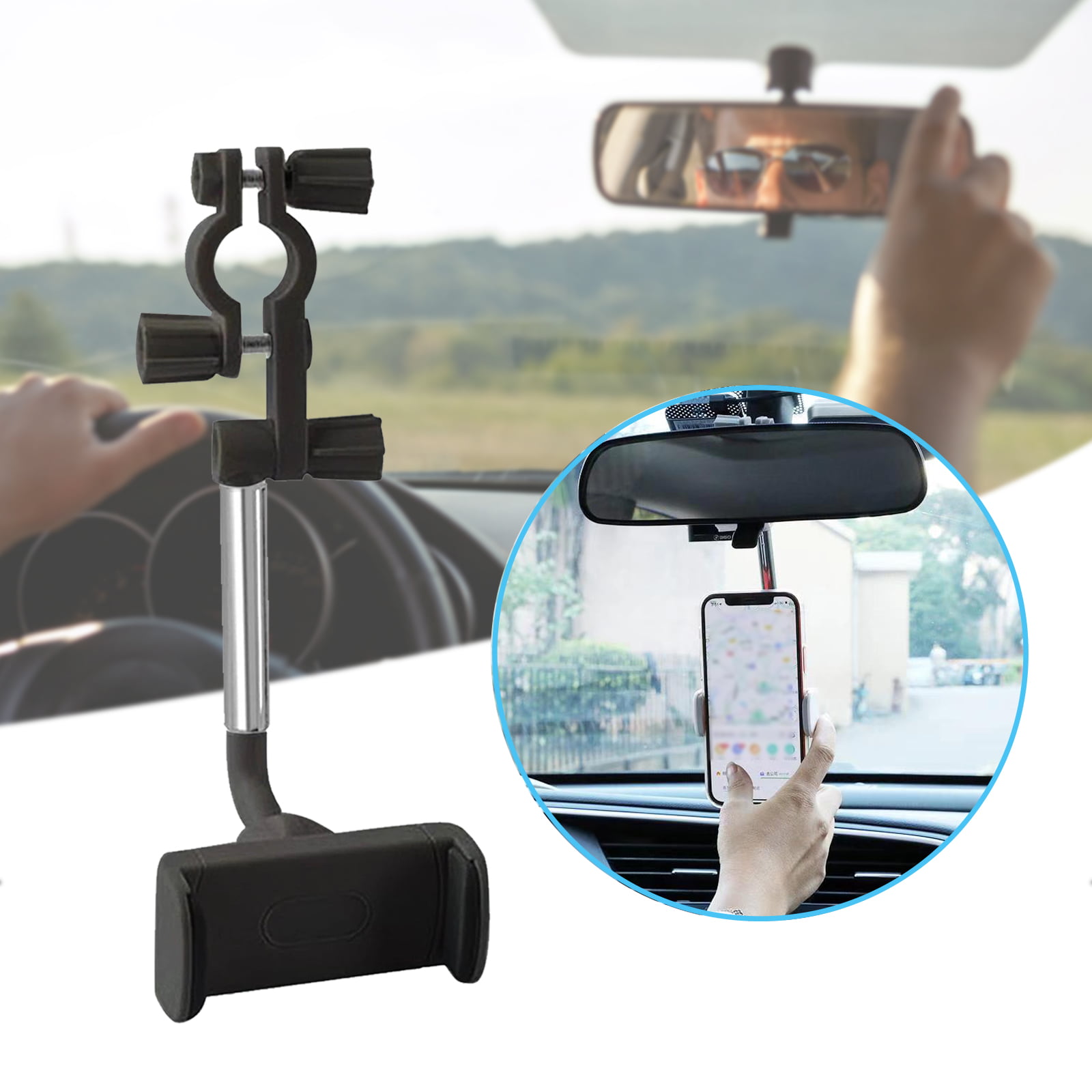 Car SUV Rearview Mirror Mount Stand Holder Cradle Accessories For Cell Phone GPS