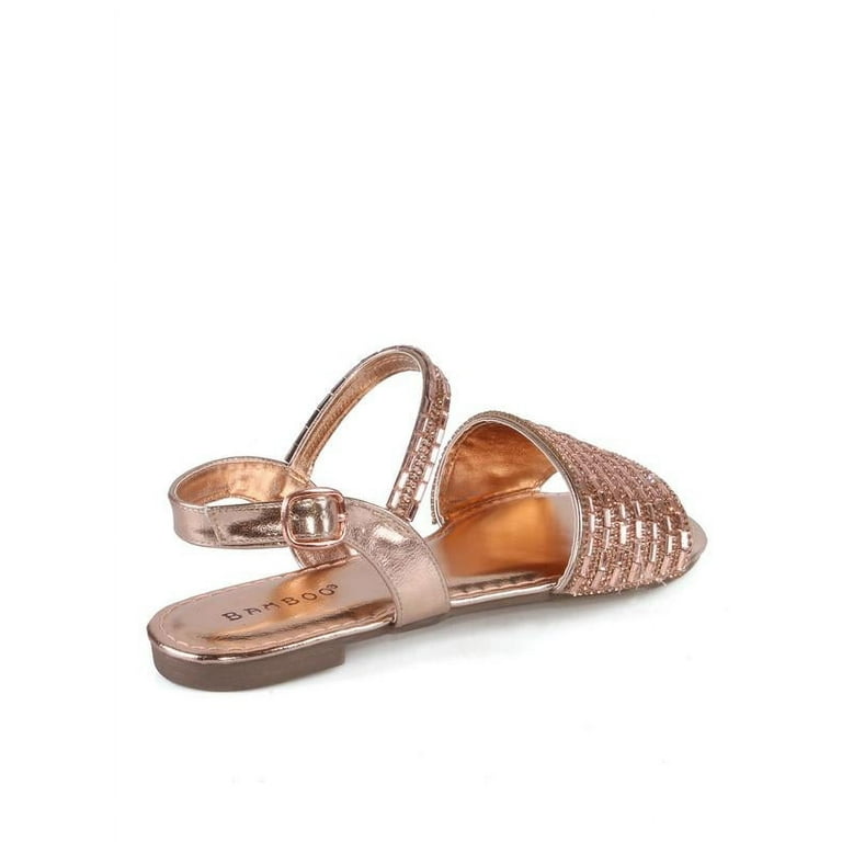 Bamboo Splendid44 Embellished Women s Strappy Sandals in Rose Gold