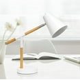 thumbnail image 4 of Simple Designs White Matte and Wooden Pivot Desk Lamp, 4 of 6