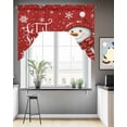 thumbnail image 3 of Snowman, Kitchen Curtains Swag Valance for Windows/Bathroom/Cafe, Red White Christmas Winter Snowflake Rod Pocket Drape Panel Swag Curtains Valance for Bedroom/Living Room 56"x36", 3 of 6