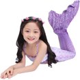 thumbnail image 4 of 4PCS Mermaid Tails for Swimming for Girls Kids Mermaid Swimsuit Costume Princess Bikini Set Bathing Suits High quality, 4 of 5