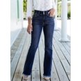 thumbnail image 5 of Straight Leg Jeans for Women High Waisted Stretchy Frayed Raw Hem Loose Denim Pants Casual  M, 5 of 7