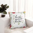 thumbnail image 6 of Pofeuu Home Sweet Home Floral Print Double-sided plush pillowcase Square Throw Pillow Covers Pillows Cover for Living Room Bedroom Sofa Couch Cushion Cover（No pillow core）-22"x22", 6 of 7