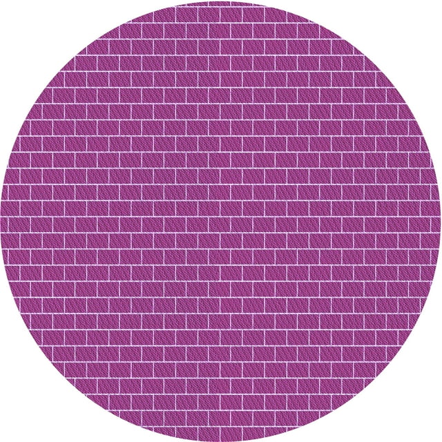 Ahgly Company Machine Washable Indoor Round Transitional Medium Violet Red Pink Area Rugs, 4' Round