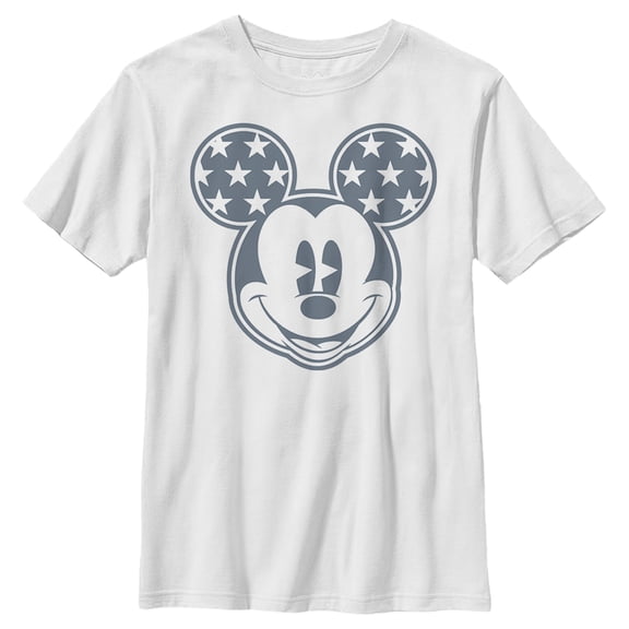 Boy's Mickey & Friends Star Ears Graphic Tee White Large
