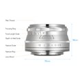 thumbnail image 2 of Andoer 25mm F1.8 Micro Manual Lens Humana Fixed Focus Large Aperture Silver Fuji FX Mount Andoer Lente de la cámara, 2 of 6