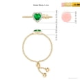 thumbnail image 4 of ANGARA Natural Heart-Shaped Emerald Bolo Ring with Diamond Halo in 14K Yellow Gold for Women (Size-4mm) | May Birthstone, Birthday, Anniversary, Jewelry Gift for Women | Natural Emerald Ring, 4 of 9