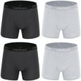 thumbnail image 2 of LinkShare Men's Underwear Boxer Briefs Cotton Stretch Trunks Short Leg Underwear for Men 4-Pack, 2 of 8