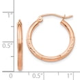 thumbnail image 4 of Primal Gold 14 Karat Rose Gold Lightweight Satin Diamond-cut Hoop Earrings, 4 of 4