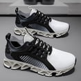 thumbnail image 5 of Men's Breathable Knit Blade-Sole Sneakers, Lightweight Lace-Up Athletic Shoes with Shock Absorption for Running, Gym, and Casual Streetwear, 5 of 10