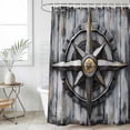 thumbnail image 6 of Vintage Coastal Shower Curtain Set - Standard 72" x 72" Washable Bathtub Curtain with 12 Hooks, Nautical Ocean Summer Beach Compass Waterproof Fabric Stall Shower Curtains for Bathroom/Bathtub Décor, 6 of 6
