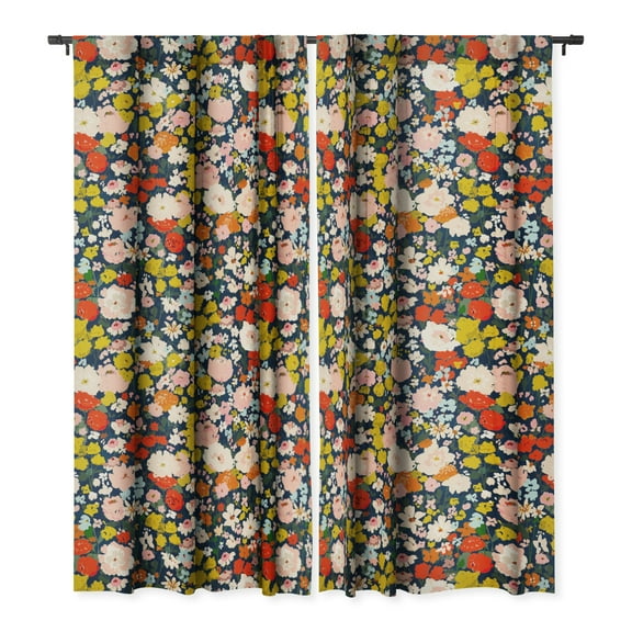Society6 Alison Janssen Bright Tiny Blue Single Panel Room Darkening Window Curtain 50" x 120"