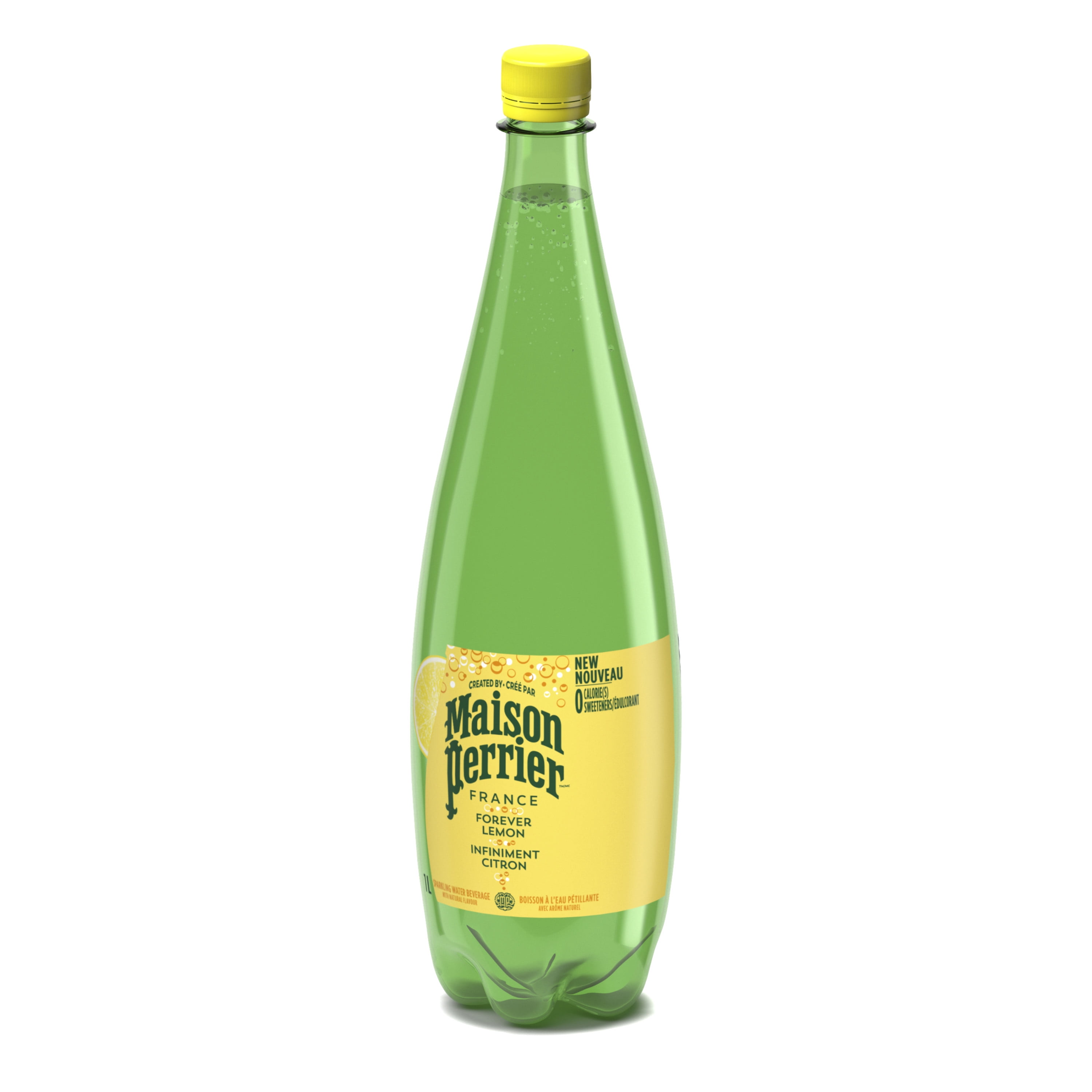 Maison Perrier Forever Lemon, Sparkling Water Beverage, No Calories, No Sweeteners, No Sodium, Sourced & Bottled in France 1L