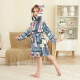 thumbnail image 4 of FORMRS Niños Bathrobe Unisex Hooded Robe Soft Plush Pajamas Sleepwear, Size 2-3T, Black Cats and Hearts, 4 of 7