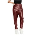 thumbnail image 4 of Juslio Girls Pants Casual Solid Thin Light Patch Leggings Elastic Slim Red, 4 of 5
