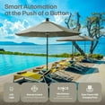 thumbnail image 3 of The Above Patio Umbrella 106 in Gray Solid Print Octagon Market Patio Umbrellas, Smart, Remote, Wind Sensor, Solar Panel, LED Lighting, Fade Resistant, 3 of 9