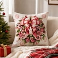 thumbnail image 5 of Zznnkj Christmas Wreath Pillow Cover Linen 18x18 Decorative Cushion Case for Sofa Bedroom Winter Holiday Party Decor, 5 of 7