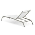 thumbnail image 4 of Lounge Chair Chaise, Set of 4, Aluminum, Metal, Steel, White, Modern Contemporary Urban Design, Outdoor Patio Balcony Cafe Bistro Garden Furniture Hotel Hospitality, 4 of 5