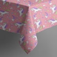 thumbnail image 4 of Pink Unicorn Heart Crescent Pattern Rectangle Tablecloth 60"x102",Waterproof Polyester Rectangle Table Cloth, Wipeable Spillproof Polyester Tablecloth for Dining, Camping, Indoor and Outdoor, 4 of 6