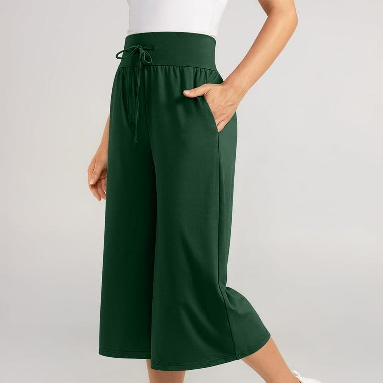Nrmvnmi Wide Leg Cropped Palazzo Pants for Women Culottes