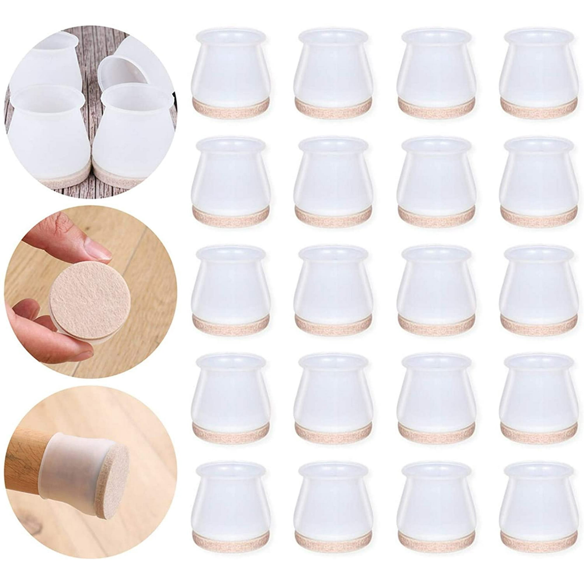Silicone Chair Leg Floor Protectors 32 PCS Furniture Silicone Protection Cover Furniture Leg Caps with Anti Slip Felt Pads Move Furniture Quietly and Protect Your Floors from Scratches Walmart
