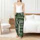 thumbnail image 4 of Balery Green Snakeskin Pantalones de pijama para mujer, pijamas ultraligeros, pantalones de estar por casa-Medium, 4 of 6
