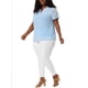 thumbnail image 2 of Women's Plus Size Blouses Pin Dots Round Neck Cute Basic Top Blue 2X, 2 of 7