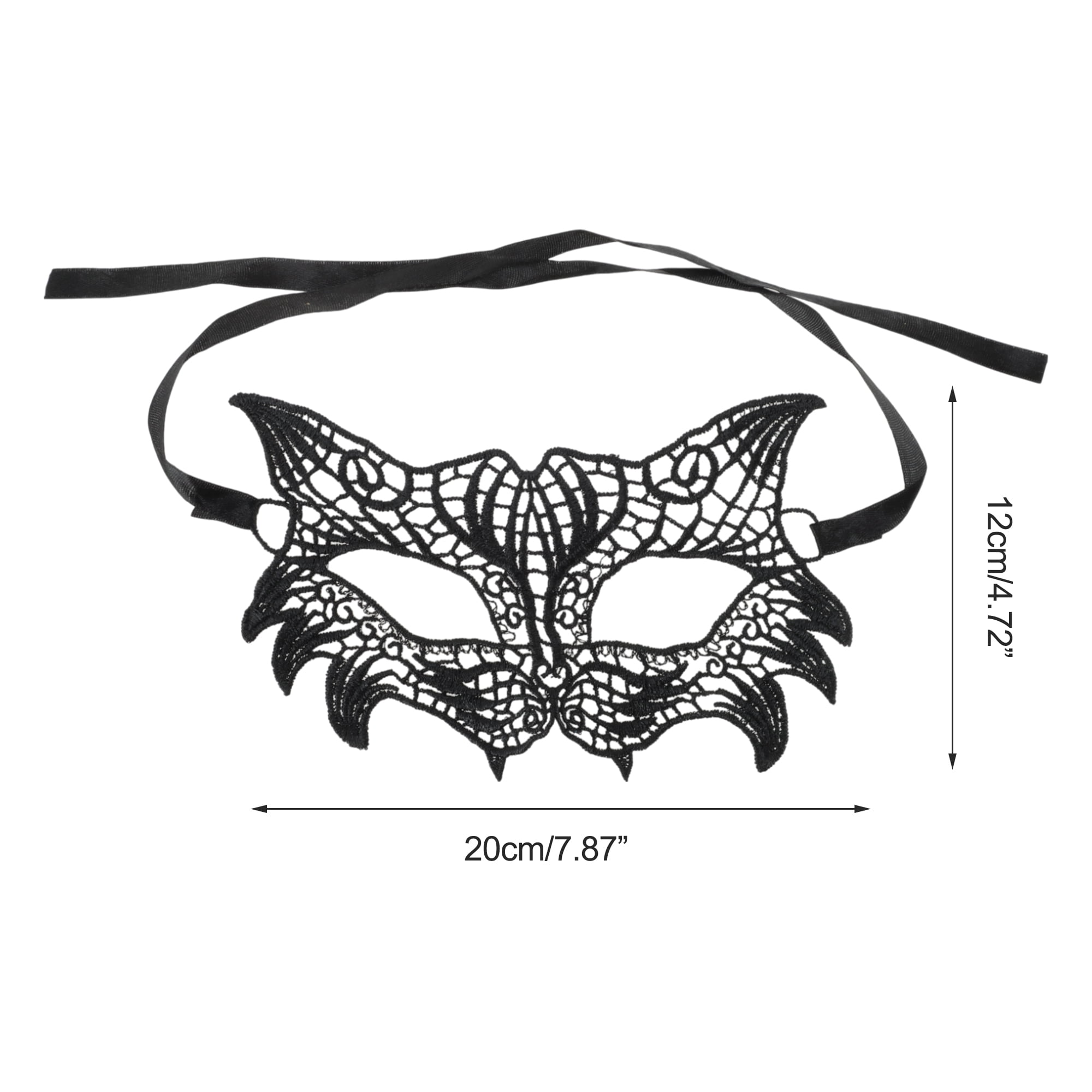 Unique Bargains 1 Pack Elegant Lace Half Face Party Mask in Black Black Pattern 15
