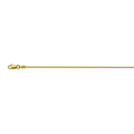 - 10K Yellow Gold 1 Snake Chain in 16 inch, 18 inch, 24 inch, & 20 inch