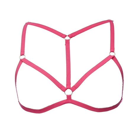 

Toma Lingerie Elastic Erogenous Great Material Strappy Sweet Gift Brassiere Impressive Gallus Mysterious Fashion Women Harness Bra rose red