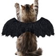 thumbnail image 2 of Black Bat Wings Cat Costume, Small Pet Halloween Dress Up, Adjustable Plush Strap Outfit with 46cm Wing Length for Photo Party, 2 of 10