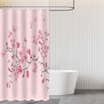 thumbnail image 6 of Pink Shower Curtain Cherry Blossom Shower Curtain Sakura Plum Blossom Cute Branch Ink Flowers Plant Pink Floral Butterfly Spring Bathroom Decor Set with 12 Hooks 72x72 inches, 6 of 6