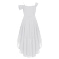thumbnail image 4 of YiZYiF Kid Girl Off Shoulder Flower Girls Dress High Low Hem Wedding Birthday Party Dress Evening White 16, 4 of 5