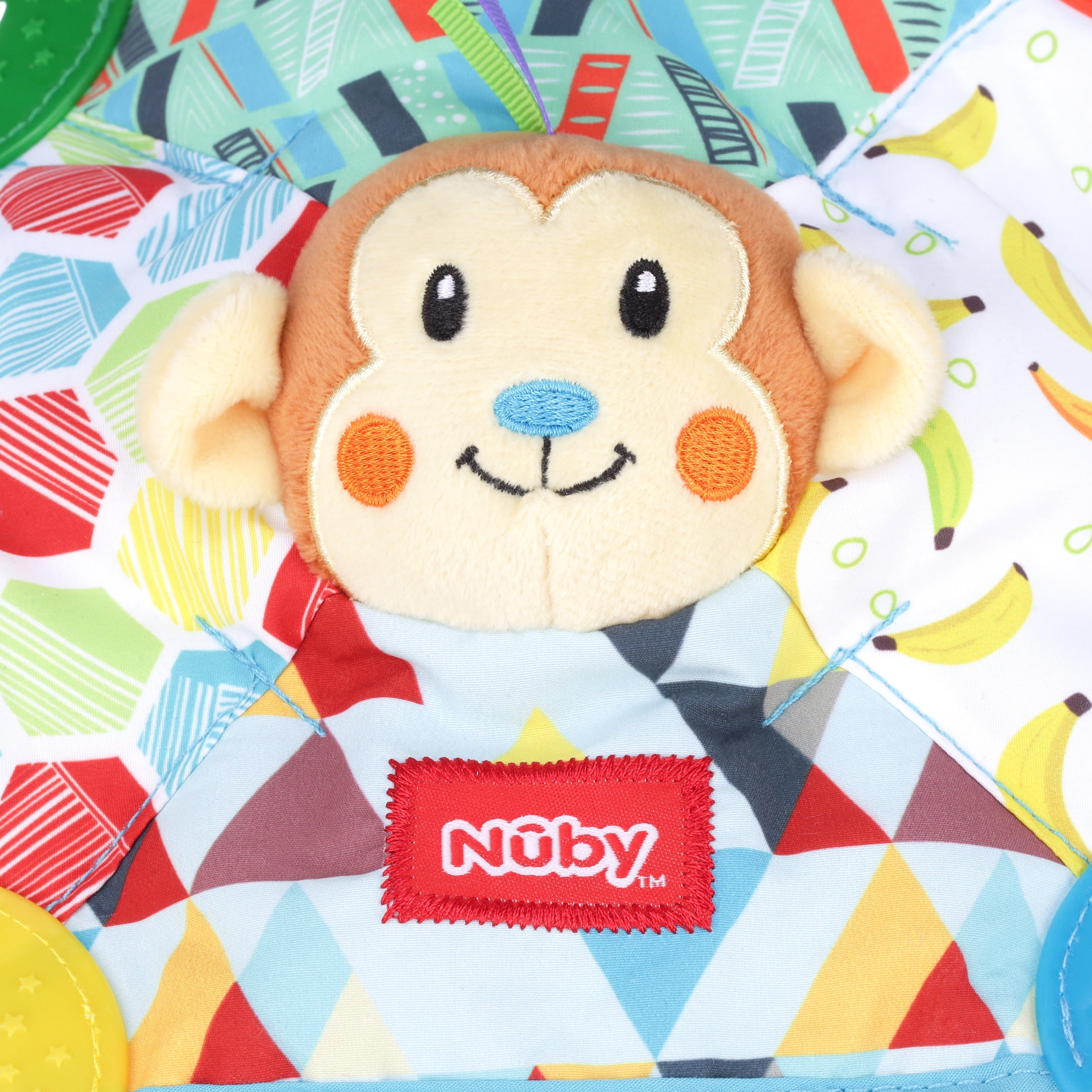 Nuby Plush Teether Teething Blankie, Monkey
