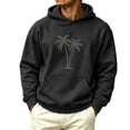 thumbnail image 2 of Man Hoodie Cameland Men's Crew Neck Long Sleeve Solid Color Hooded Sweatshirt Front Pockets Black,XXL, 2 of 6