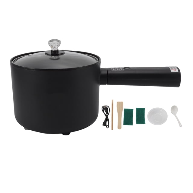 Olla Caliente Eléctrica Azul 1.8L Gran Capacidad Multifunción Mango Largo Mini Olla Eléctrica Portátil para Dormitorio Oficina Enchufe EE. UU. 110V