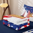 thumbnail image 5 of Homewish Baseball Ball Games Zipper Full Size Comforter Sets with Fitted Sheet and 2 Pillowcases For Boys Kids,Cute Letter H Monogrammed Zipper Bedding Set,Navy Blue Reversible,4 Pieces, 5 of 7
